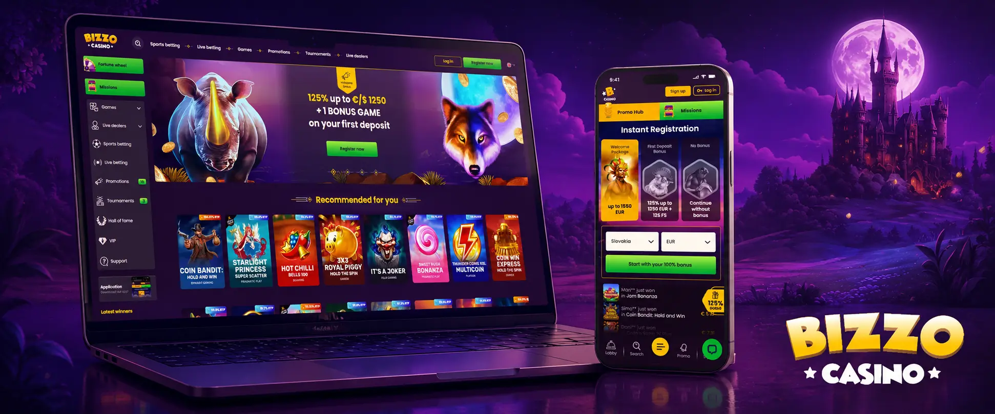 Hry dostupné v Bizzo Casino