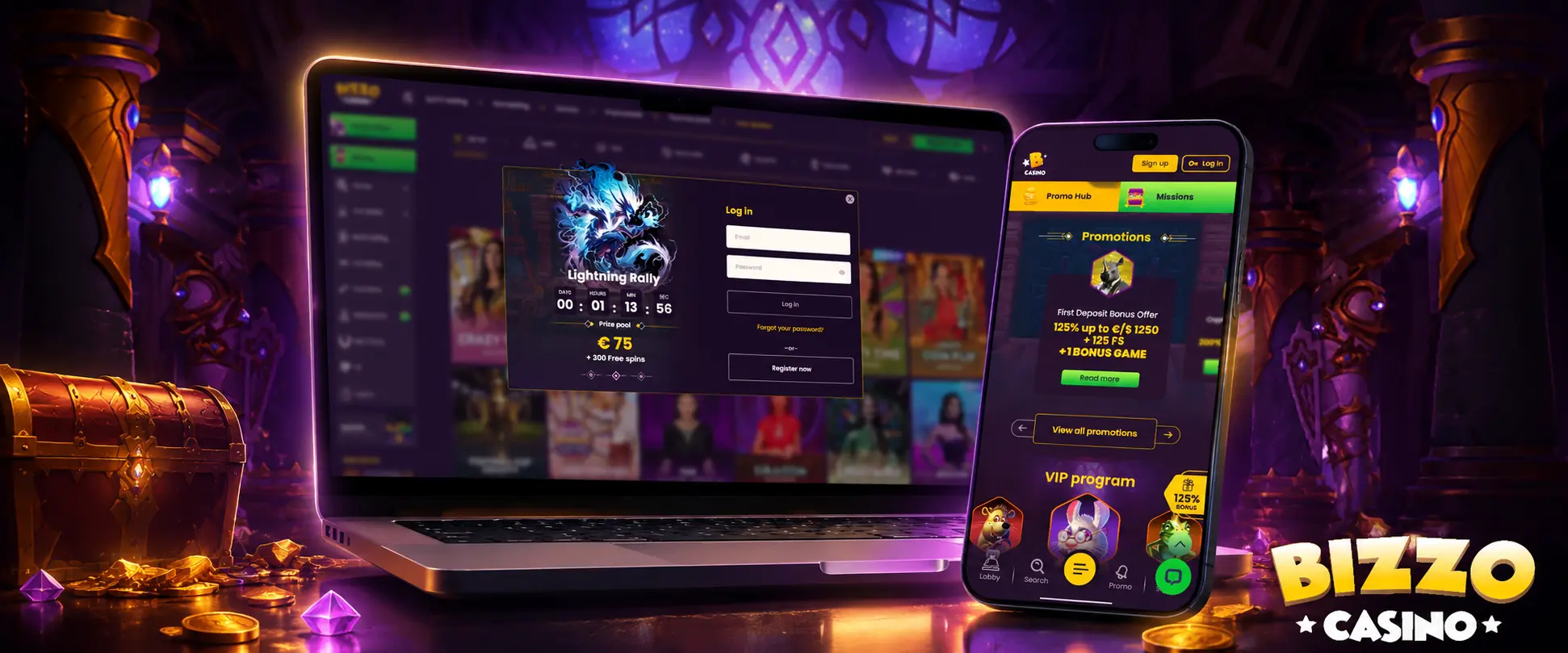 Začnite hrať automaty v Bizzo Casino
